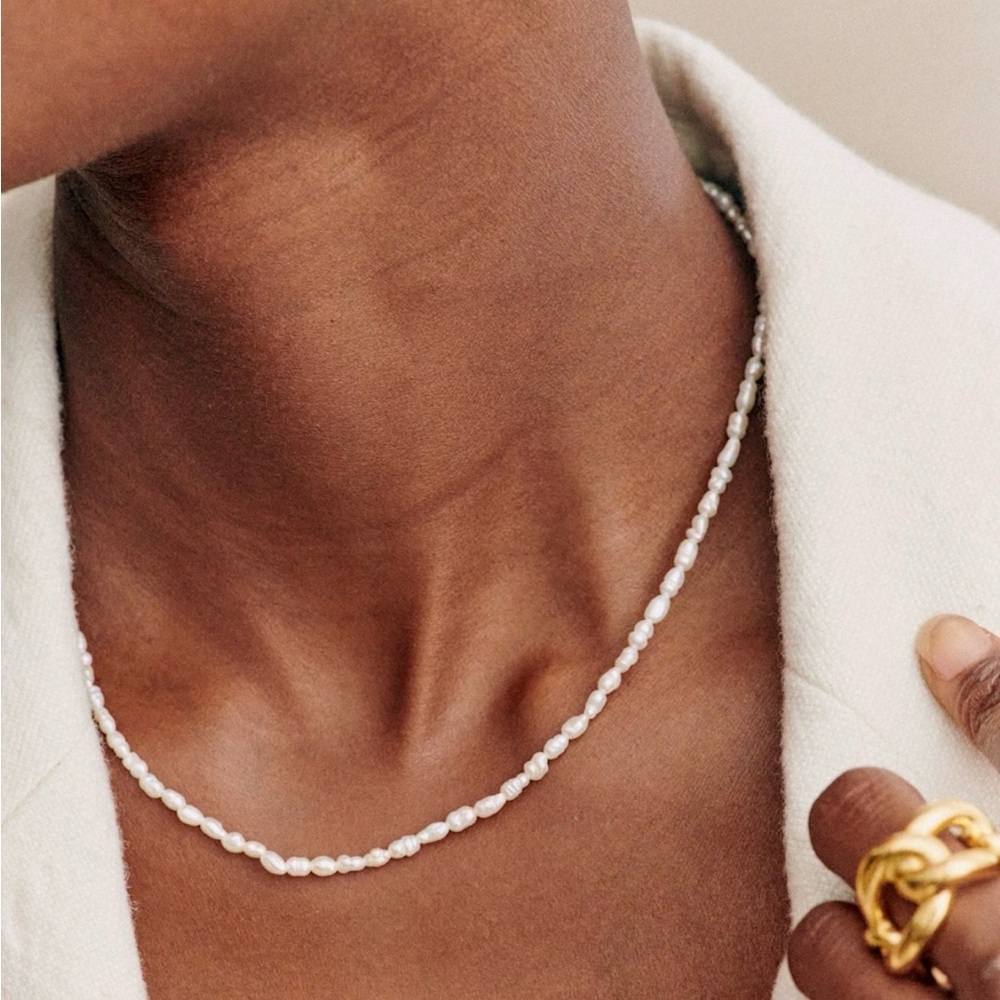 Sezane Irma Pearl Necklace White